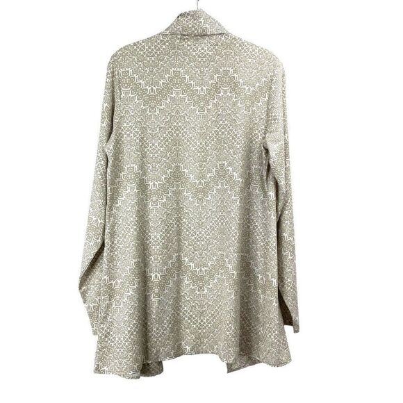 Coolibar printed open front lightweight topper duster Size M tan white boho lage - Picture 6 of 7
